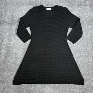 Elodie Sweater Dress Women's Medium Black Knit‎ Long Sleeve Fit Flare